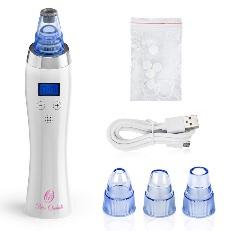 Blueorchids Blackhead Remover Pore Vacuum for face, BlueOrchids dermasuction for Whitehead Removal, Acne Pimple Sucker, face Vacuum Pore Cleanser, Comedone Extractor, 5 Adjustable Suction Power with 4 Probes - Image 2